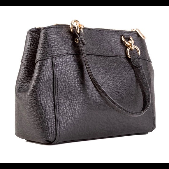 Coach Crossgrain Mini Brooke Carryall Black & Gold - Picture 2 of 7